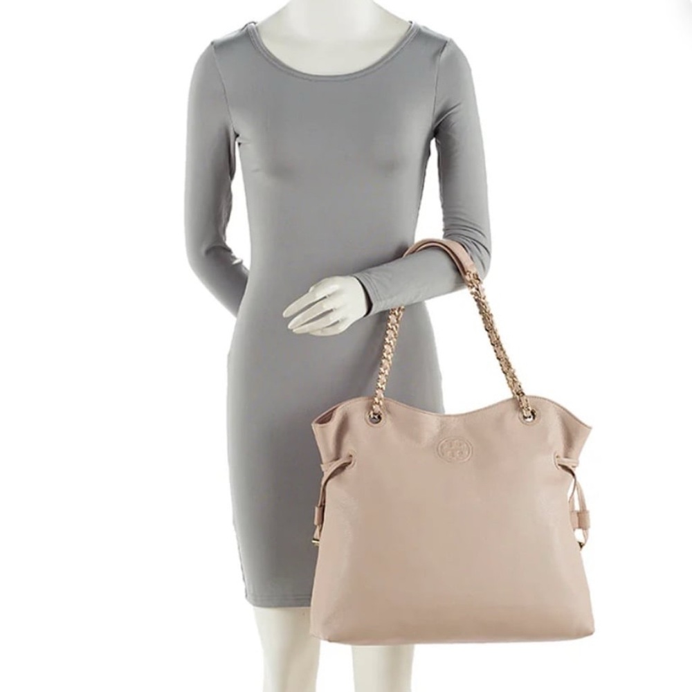 Tory Burch Blush Leather Shoulder Bag with Chain Straps